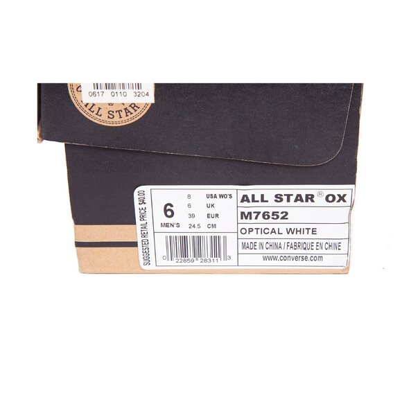 Unisex Converse Chuck Taylor All Star Classic Optical White M7652 Size M6 W8 - Picture 8 of 8